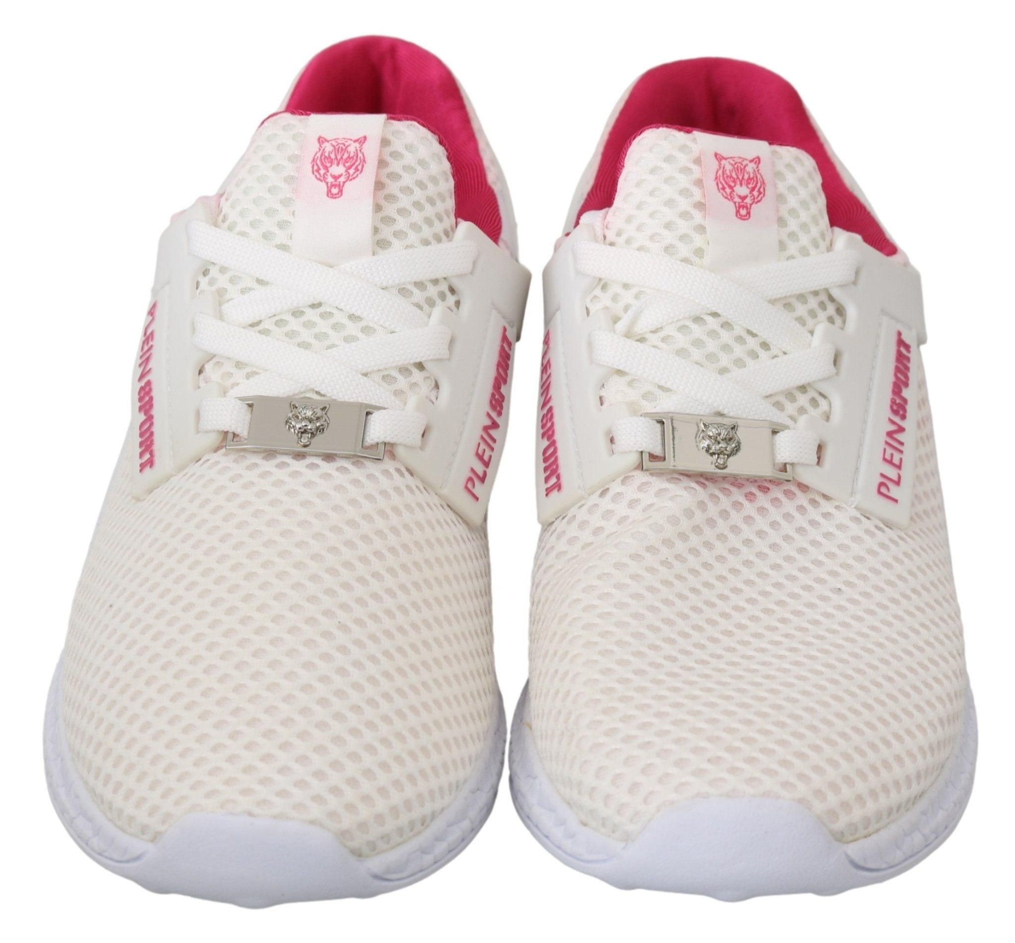 Philipp Plein White Pink Polyester Becky Sneakers Shoes - Fizigo